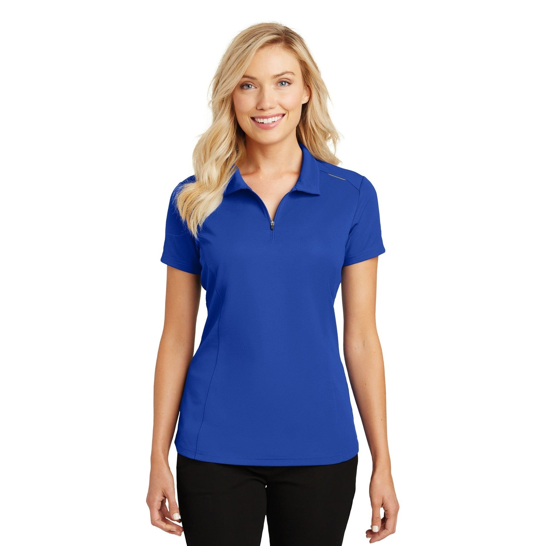 Port Authority-Port Authority® Women's Pinpoint Mesh Zip Polo. L580-MedTech-4